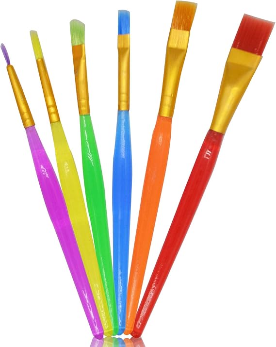 Kids Painting Brush Set 6 Pcs Clean Colorful All Purpose Kids' Paint
