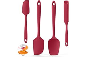 U-Taste 600ºF Heat Resistant Silicone Spatulas: Flexible Food-Grade Silicon Baking Scraper, Kitchen Cooking Mixing Utensils w