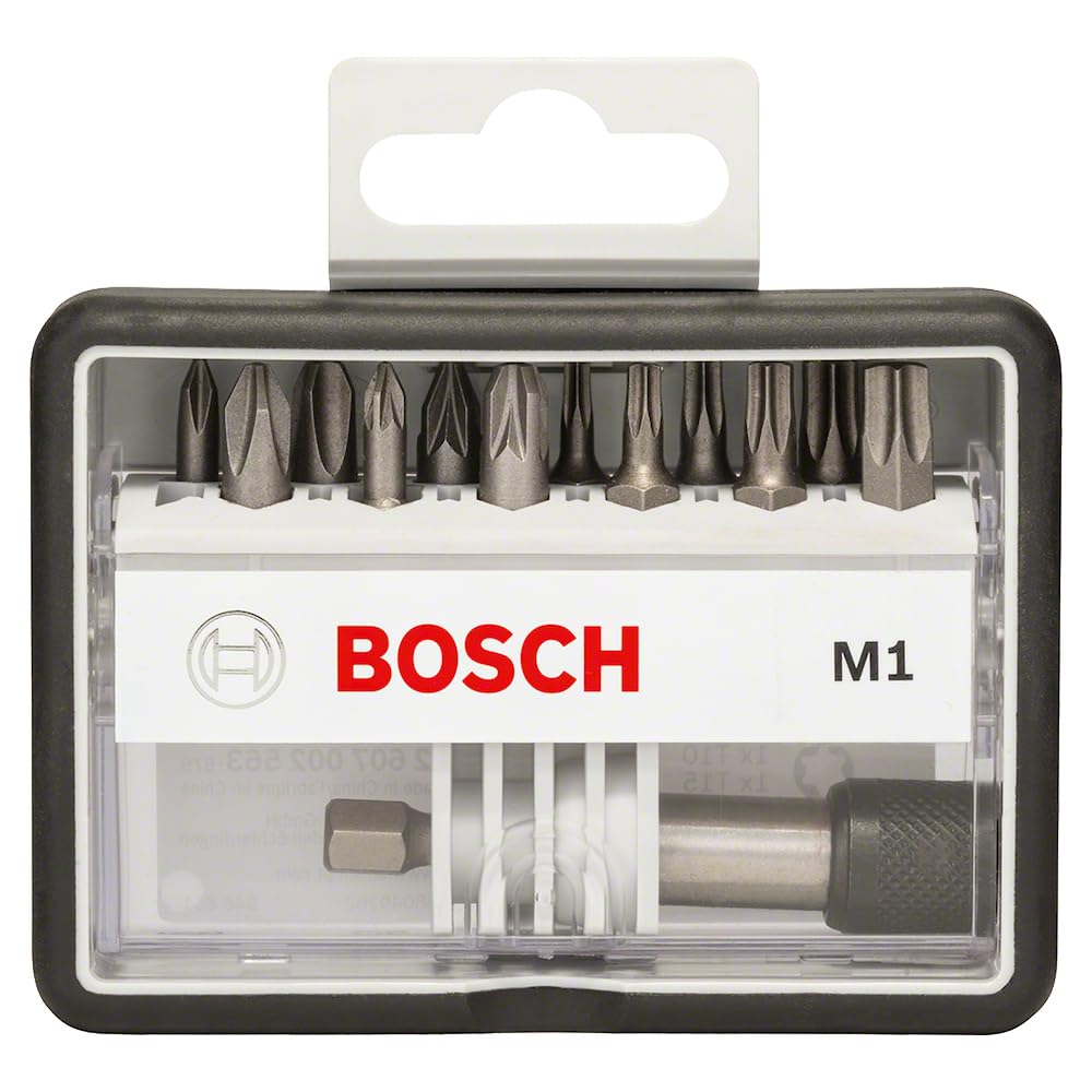 Bosch 2607002563 25 mm Extra Hard Robust Line Screwdriver Set Plus a Magnetic Holder (12-Piece)