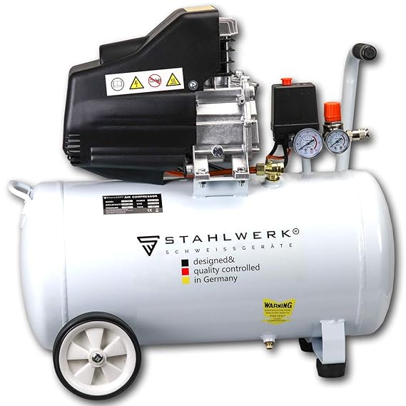 STAHLWERK Druckluft Kompressor ST 558-55L Kessel, 8 Bar, ölgeschmiert, 230L/Min, 2,5 PS, kompakt & leise, weiß, 5 Jahre Herst