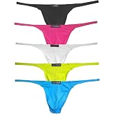 BRAVE PERSON A1164 Sexy Thong Low Waist Men G-String Swimwear T-back (L / 30''-34'', 5 colors mixed)