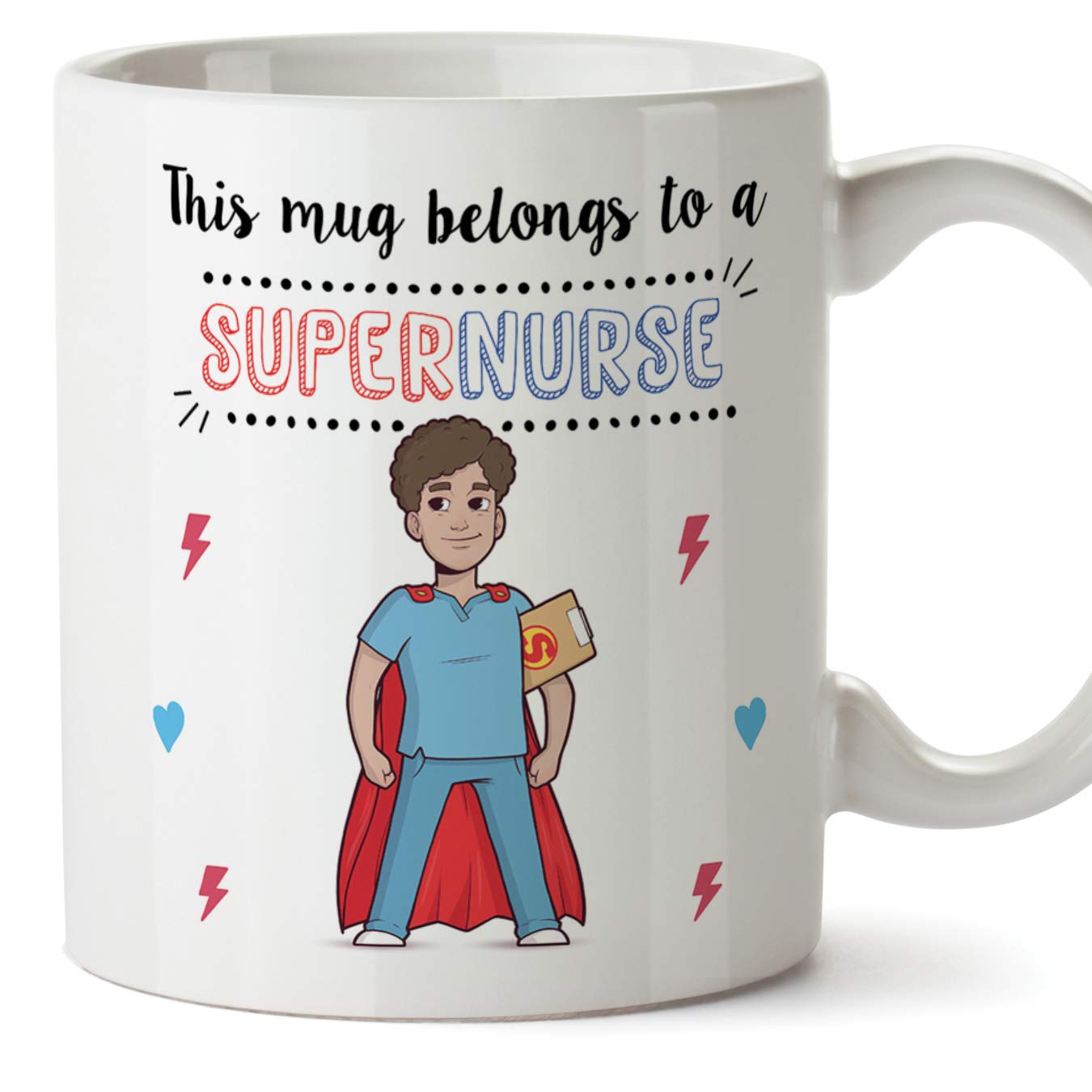 MUGFFINS Male Nurse Mug - This Mug Belongs to a Super Nurse - 11 oz Ceramic
