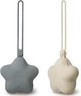 Moonkie 2 Pack Silicone Dummy Case Pacifier Holder Star Shifting Sand Lunar Grey