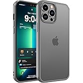 DEERLAMN Matte Case for iPhone 14 Pro 6.1-Inch, [Anti-Fingerprint] Drop Protection Shockproof Translucent Frosted Hard Back Slim Phone Cover, Grey