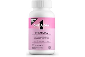 One A Day Prenatal Vitamins- Folic Acid, Iron, Omega- 3 (DHA), Pregnancy Vitamins for Women, Prenatal Multivitamin for Mom and Baby Support, Pregnancy Must Haves 90 Ct (Packaging May Vary)