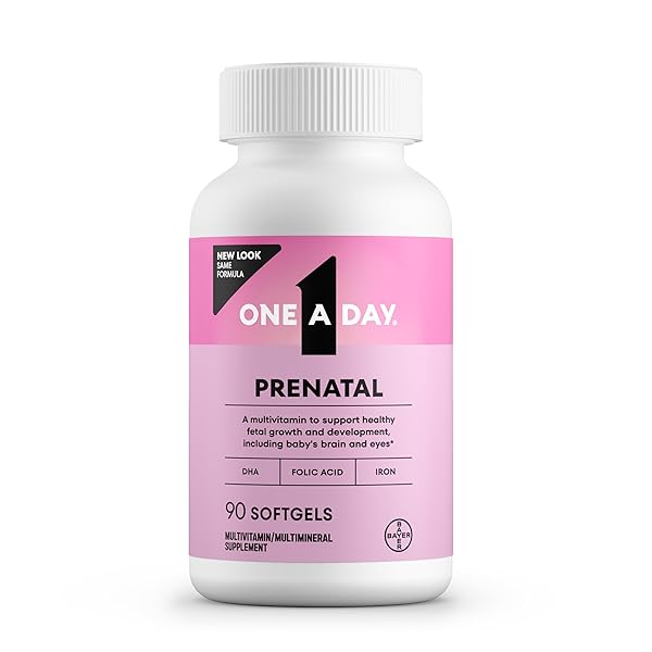 ONE A DAY PRENATAL VITAMINS- FOLIC ACID, IRON, OMEGA- 3 (DHA), PREGNANCY VITAMINS FOR WOMEN, PRENATAL MULTIVITAMIN FOR MOM AND BABY SUPPORT, PREGNANCY MUST HAVES 90 CT (PACKAGING MAY VARY)