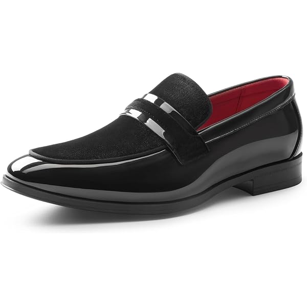 Amazon.com | New Men's Black Patent Leather Tuxedo Slip on Dress Shoes by  Azar (10 U.S (D) Medium)