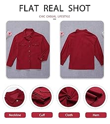 ZOLUCKY Shacket Jacket for Women Corduroy Button