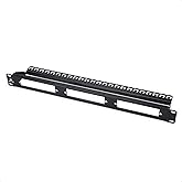 Cable Matters Rackmount 1U Blank Fiber Patch Panel, Black, 19 inches | LGX Adapter Slots, 1U Rackmount, 19 in Panel, Black Metal Panel, LGX Compatible, Removable Adapter Panels