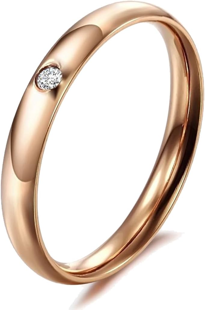 Time Pawnshop Simple Cubic Zirconia Wedding Women Ring