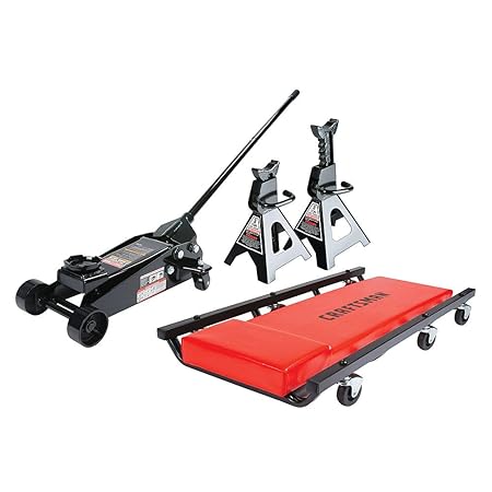 Craftsman 3 Ton Floor Jack Jack Stands And Creeper Set Amazon Co