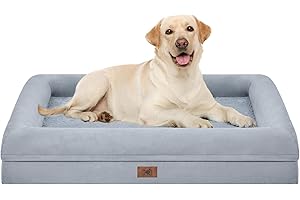 SONG PUPPY Orthopedic Washable Dog Bed for Extra Large Dogs: XL Dog Bed with 4 Bolster Sides, Non-Slip and Egg-Crate Foam Big Pet Sofa with Waterproof Removable Cover