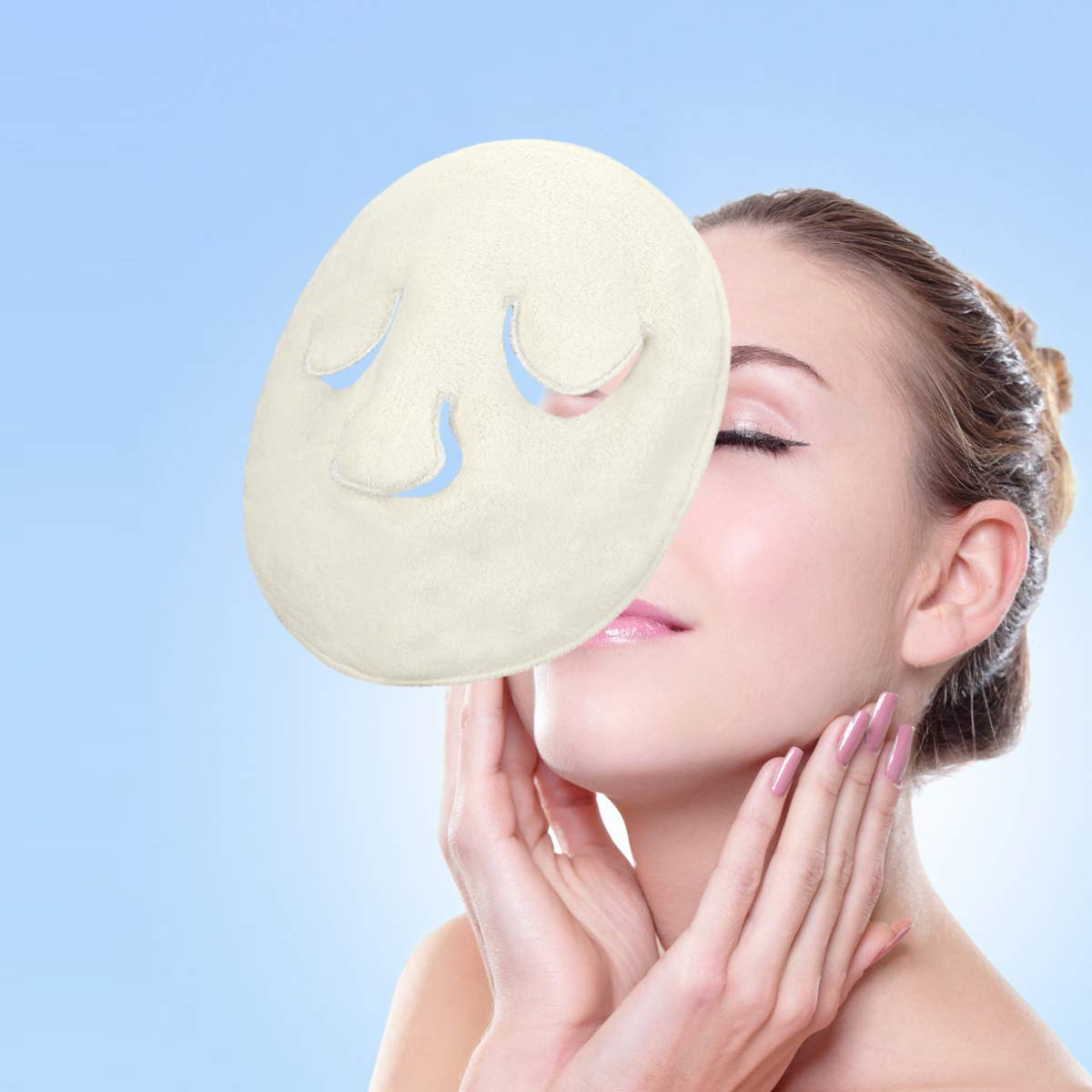 Face Towel Mask Reusable Face Steamer Towel Hot and Cold Compress Moisturizing Anti Anging Skin Rejuvenation Facial Skin Care Mask