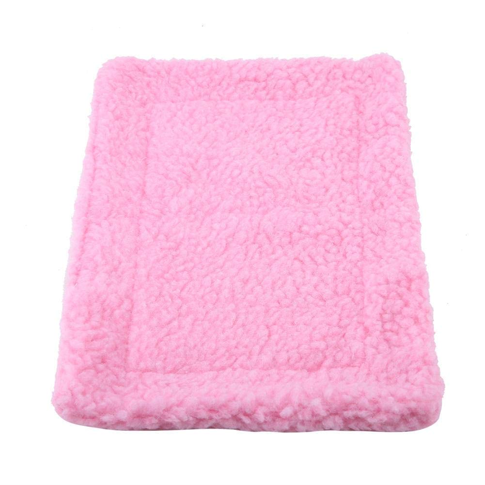 Beding Sleeping Mat for Small Animal Hedgehog Guinea Pig Hamster Rectangular Plush Warm Pad Cushion Pet Supplies for Mice Chinchillas Rabbit Rats Squirrel Dutch Pig[Pink]