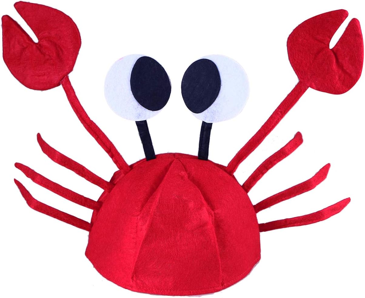 Amosfun Crazy Crab Hat Crawfish Claws Cap Lobster Costume Accessory