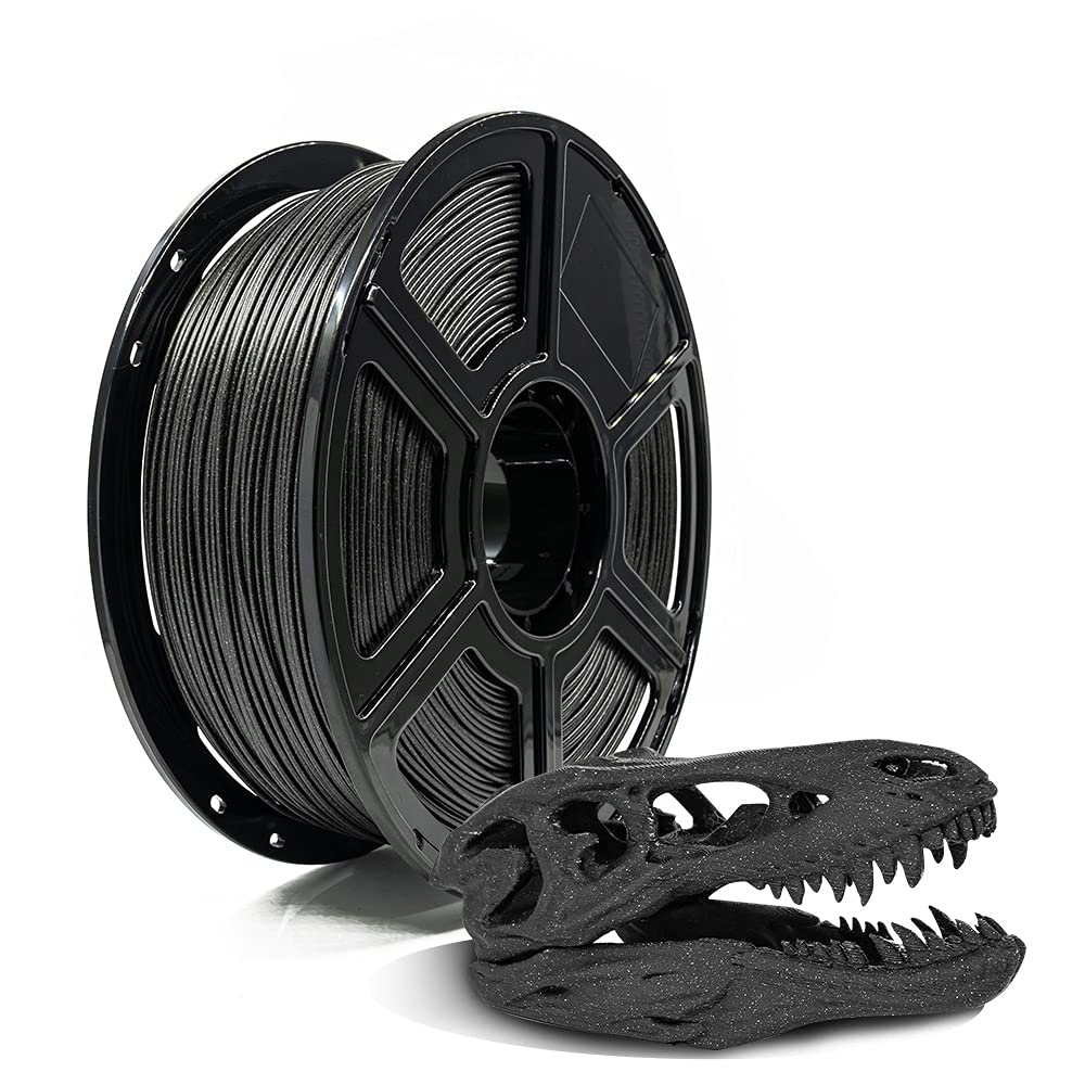 View 1 of FLASHFORGE PLA Filament 1.75mm Galaxy Matte Black, 3D Printer Filament with Silver Glitter 1kg (2.2lbs) Spool, Dimensional Accuracy +/- 0.02mm, Shimmering 3D Printing Filament for Unique Finish