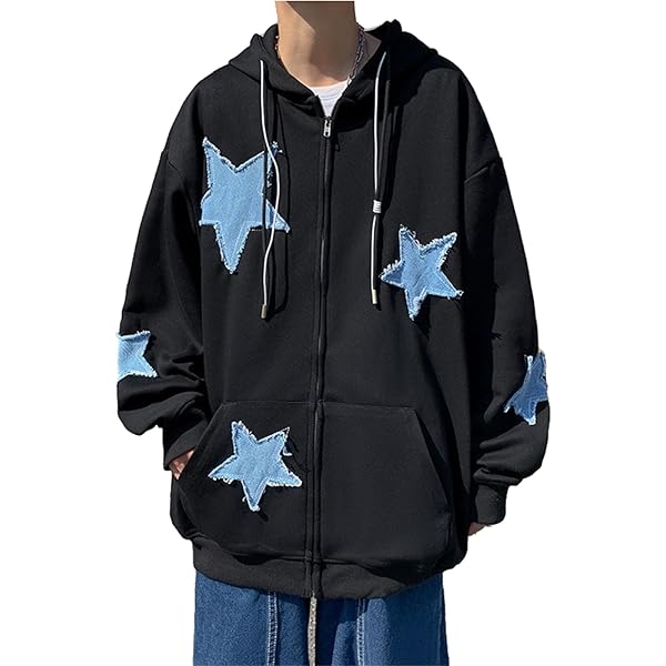 Amazon.com: Seyurigaoka Women Y2K Star Zip Up Hoodie Retro