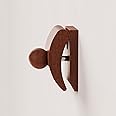 Tapestry Hangers, 4 Small Quilt Hangers for Wall Hangings, Blanket Hanger Clamps, Carpet Rug Display, Wooden Wall Clips for Hanging (Brown)
