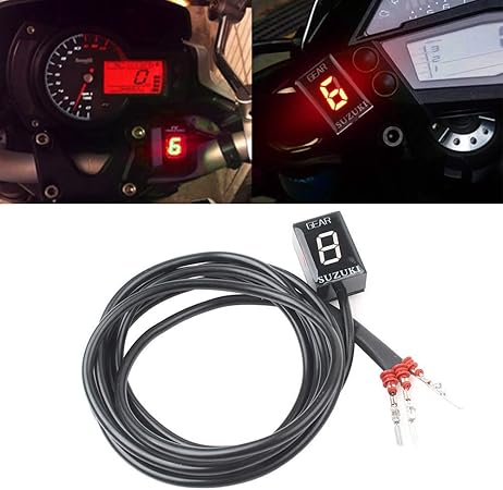 Amazon バイク スズキ専用 ギアインジケーター シフトポジション Ledデジタル表示 Ecu 6速 Dc12v 防水 対応車種 Suzuki Boulevard C50 M50 C90 C109r M109r R2 V Strom レッド 1個 Hanbun ギアインジケーター 車 バイク