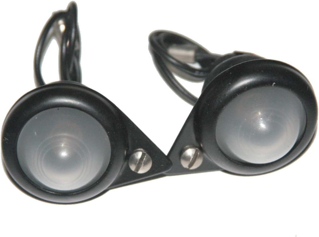 RS Vintage Parts RSV-B00ZLR1HTA-01262 Motorcycle Parts Pair Frosted Pilot LI ghts 6V With Black Rims + 2W Bulbs Surround Royal Enfield