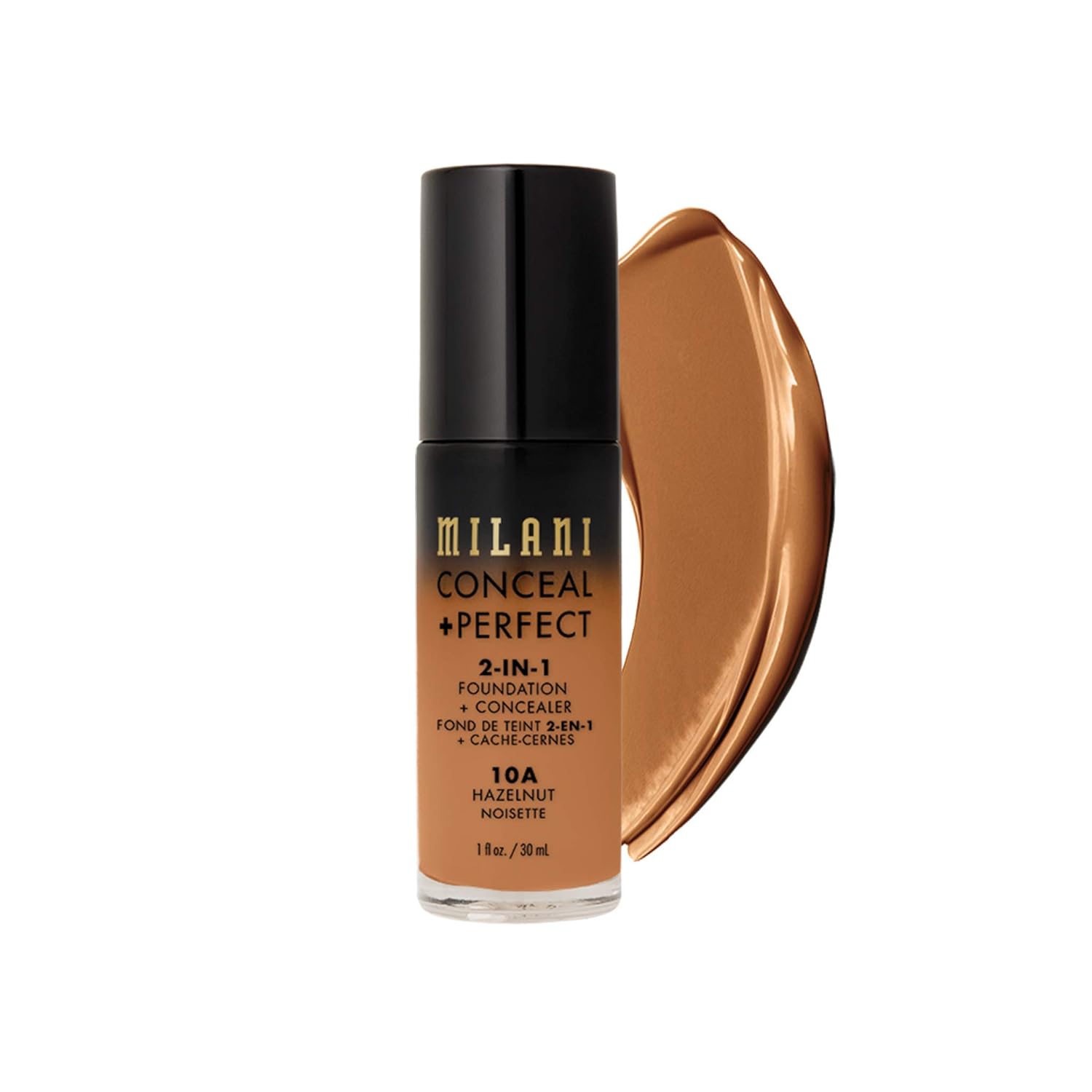 Milani Conceal + Perfect 2-in-1 Foundation + Concealer - Hazelnut (1 Fl. Oz.) Cruelty-Free Liquid Foundation - Cover Under-Eye Circles, Blemishes & Skin Discoloration for a Flawless Complexion