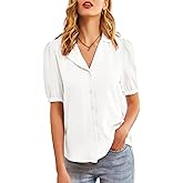 GRACE KARIN Womens Button Down Shirts Short Sleeve Long Sleeve Business Casual Tops V Neck Blouse