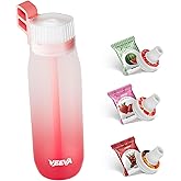VEEVA Scented Water Bottle (22oz) with 3 aroma pods + straw. Leak-proof, BPA-free, works with carbonation. Perfect for school, gym, sports & daily use. Zero sugar, zero calories, fun hydration for all