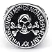 KONOV Mens Stainless Steel Ring, Freemason Masonic Skull Signet, Black, Size 11