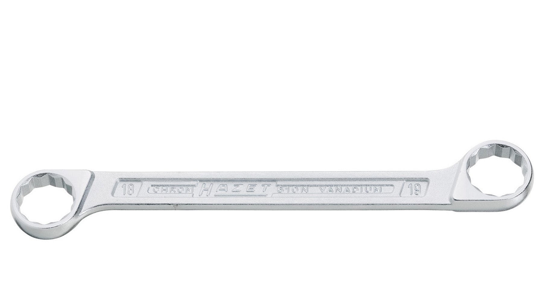 HAZET 610N-10X11 125.3 mm Hexagon Traction Profile Polished Head Double Box-End Wrench - Chrome-Plated