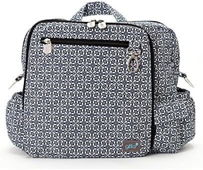 Gitta Fit Diaper Bag Baby Travel Designer Insulated Waterproof Carry All Diaper Backpack 5 piece includes Changing Mat - All in One Lightweight Machine Washable Tote w/Stroller Strips, Printed Black