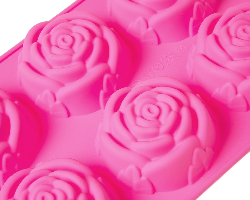 6 Cavity 3D Rose Shaped DIY Silicone Mold for Soap Cake Food Pudding and More