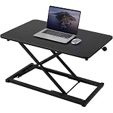 Height Adjustable Standing Desk Converter Keyboard Riser 23.6 Inch Black | Computer Keyboard Stand for Desktop, Stand Up Desk Riser, Ergonomic Sit Stand Workstations for Home Office