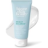 Bigger Than Beauty Skincare Bright Balance 2 in 1 Instant Exfoliator, Daily Exfoliator for Women with Hyaluronic Acid, Hydrating Face and Body Scrub for All Skin Types, Skin Care Routine, Vegan