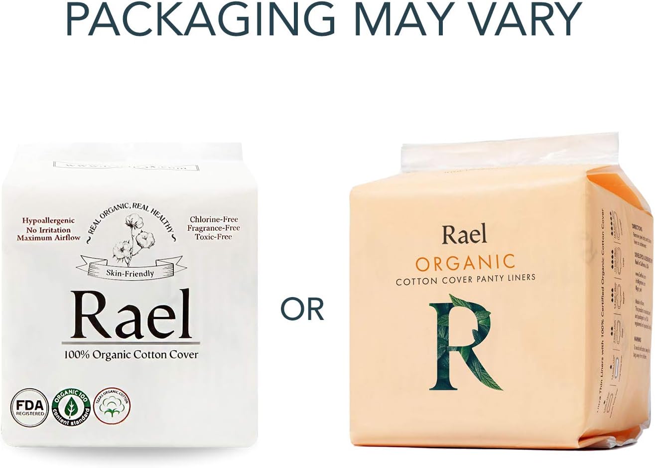 Rael Organic Cotton Cover Panty Liners for Women, Light Absorbency, Vegan, Cruelty Free, Hypoallergenic, Unscented - Image 3