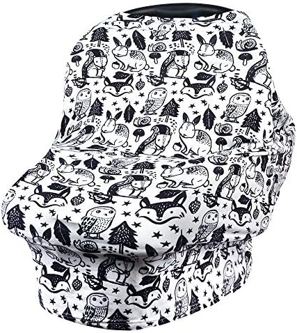 VIVOTE Nursing Cover for Breastfeeding Carseat Canopy Infant Car Seat Cover Nursing Scarf Multi Use Baby Seat Cover for Shopping Cart, High Chair, Stroller, Stretchy, Breathable, Lightweight