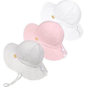 Baby Sun Hat Infant Toddler Cotton Beach Bucket Hat for Boy Girl Kids