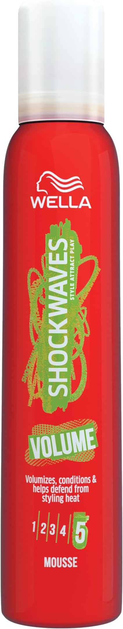 WELLA Shockwaves Volume Mousse 200ml Lightweight Humidity Resistant