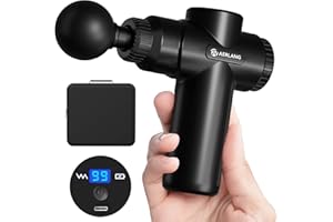 AERLANG Mini Massage Gun,Muscle Deep Tissue Massager Gun, Handheld Percussion Back Massager, Portable Quiet Massage Gun with Carry Case for Home Office Gym Gifts for Men Dad(Black)