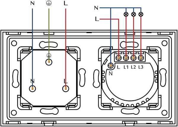 BSEED WIFI 3 Gang 1 Va Touch Switch y EU enchufe Soporte Google HomeAlexaSMART LIFETUYA APP Wall Light Outlets Negro