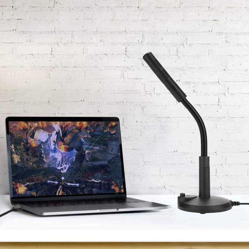 Sutinna Desktop PC Omnidirectional Microphone, USB Condenser Microphone Computer Accessory Plug & Play for Online Chatting