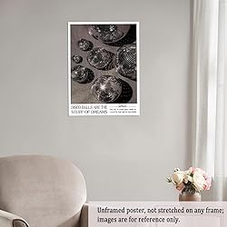 Shiny Disco Ball Print Poster - Vintage Silver