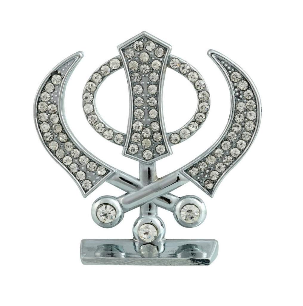 Targets Store Sikh Religious Symbol Khanda Sahib Idol Metal Statue for Car Dashboard | Mandir Pooja Murti |Temple Puja | Home Décor | Office Showpiece | Temple Puja | Office Table Show Piece