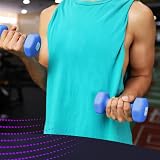 KAYMAN Neoprene Dumbbell Pair 5kg Anti-Slip Hex Edges Water-Resistant Blue view 7