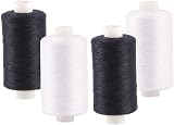 D.A.Y. Republic 500m Sewing Thread - Strong Black & White 4pc Spools