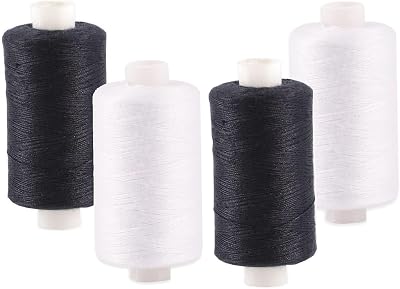 D.A.Y. Republic 500m Sewing Thread - Strong Black & White 4pc Spools
