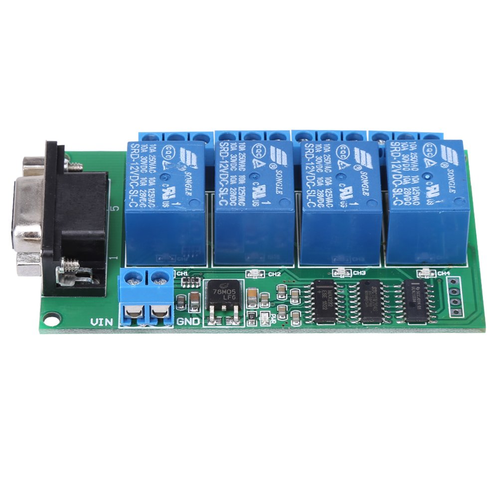 CE039 12V 4-Channel DB9 Relay Module Relay Board For Motor Control Power Distribution And Industrial Applications