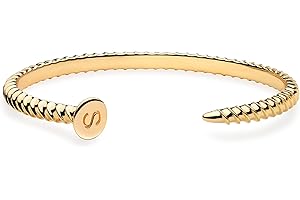 Fettero Gold Cuff Nail Bracelet for Women Bangle Bracelets Adjustable Open Wrap Letter Bracelet Love Friendship Gift