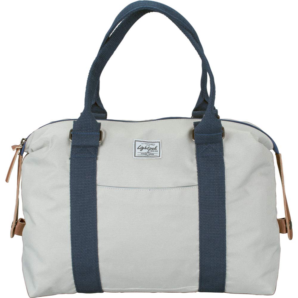 Lightpak Damentasche SWEETBOX, Damen Handtasche aus Polyester, Henkeltasche mit separatem Handyfach Gym Tote 36 Centimeters White (Beige)