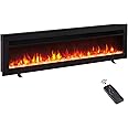 Efiretric® Arthur 50" W 3 in 1 Electric Fireplace (EF458), Freestanding, Wall Mounted, Recessed, 9 Colors Flame Effect, TV Media Wall, Heater 750W/1500W, Remote Control