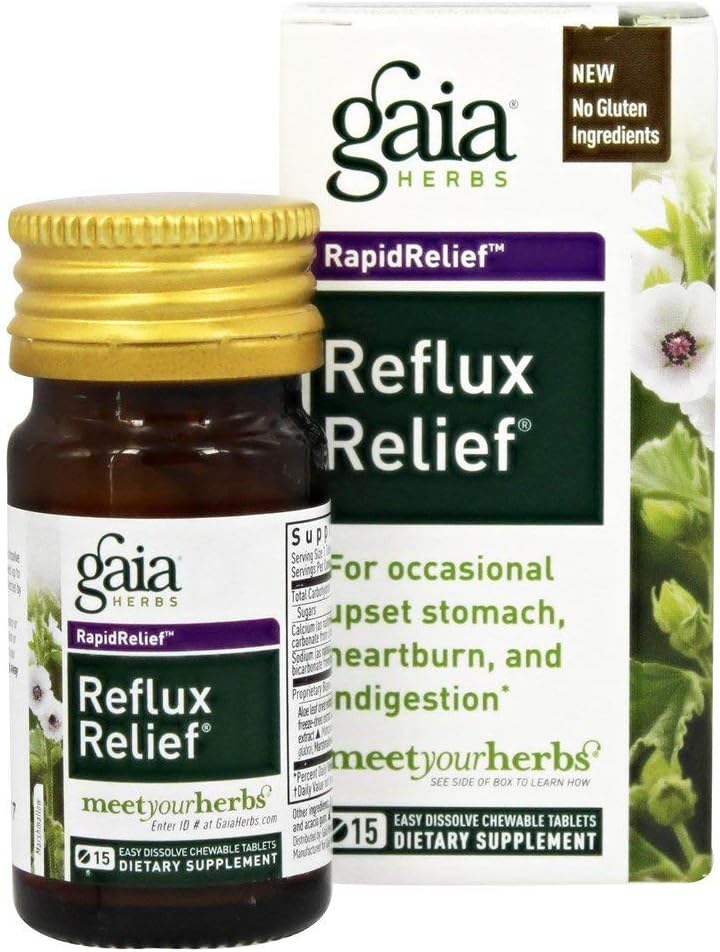 Gaia Herbs, Reflux Relief Chewy Tablets, 15 Count: Health & Personal Care